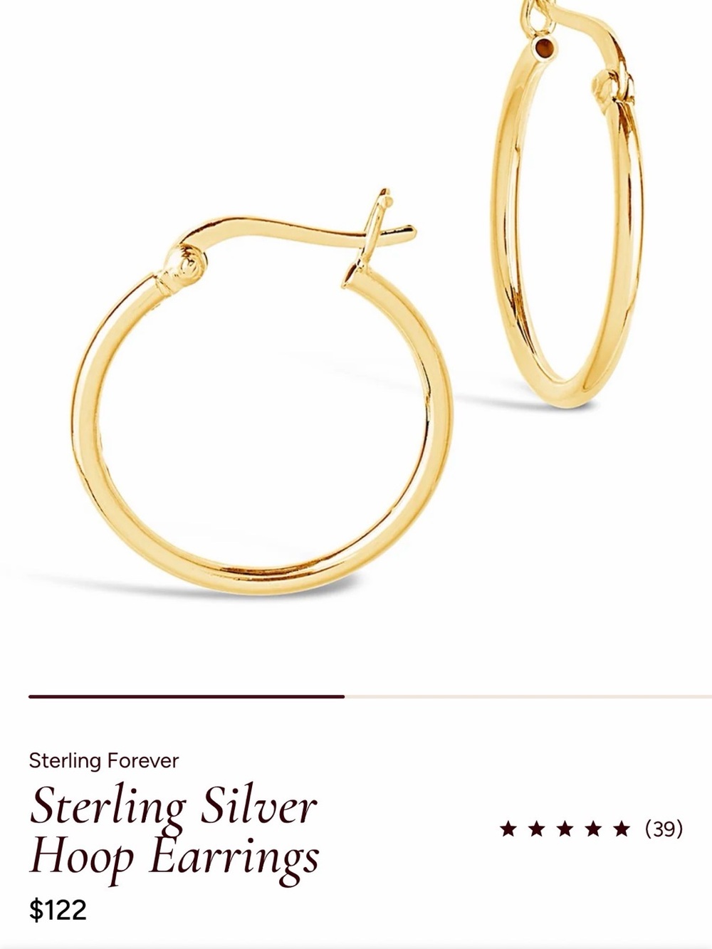 Sterling Forever
Sterling Silver Hoop Earrıngs
COLOR : gold color